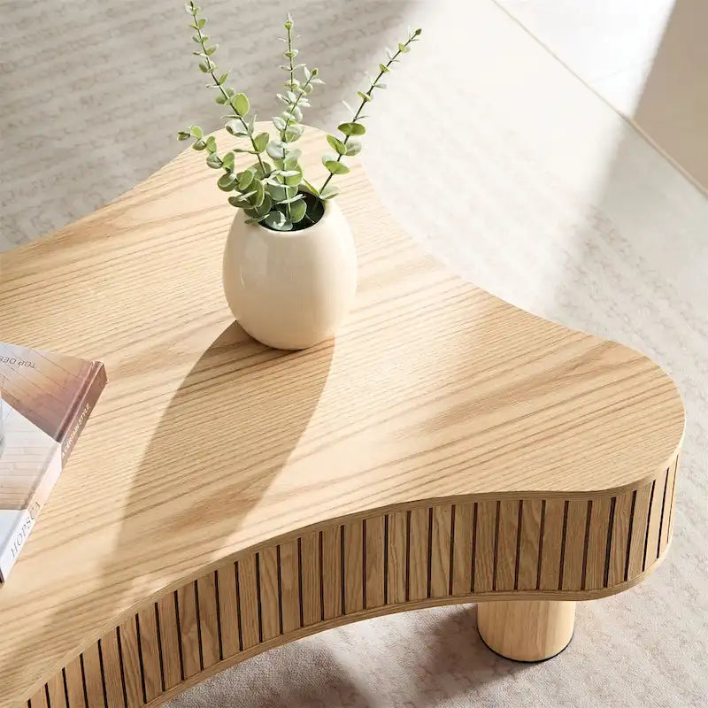 Table basse tambour moderne en bois de 42,52 pouces