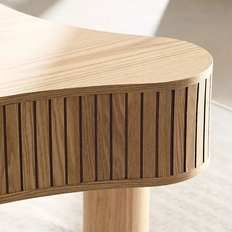 Table basse tambour moderne en bois de 42,52 pouces