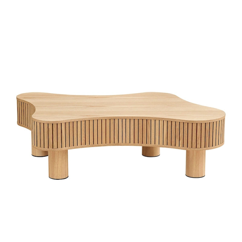 Table basse tambour moderne en bois de 42,52 pouces