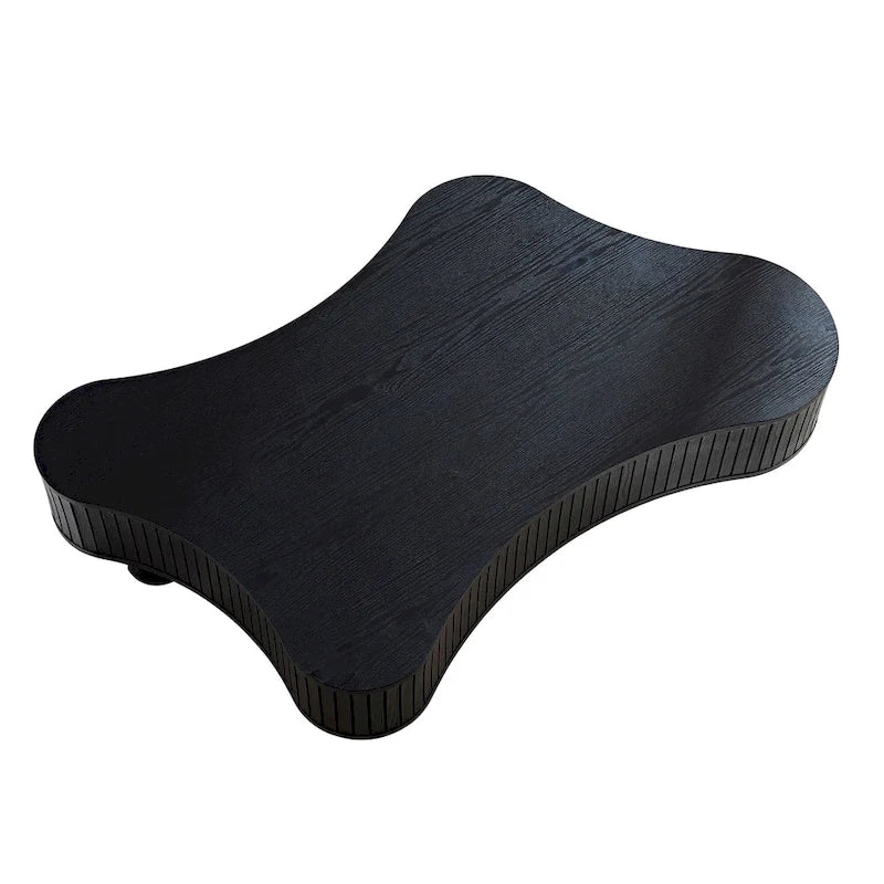 Table basse tambour moderne en bois de 42,52 pouces