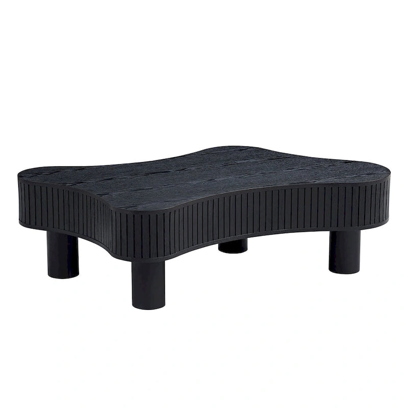 Table basse tambour moderne en bois de 42,52 pouces