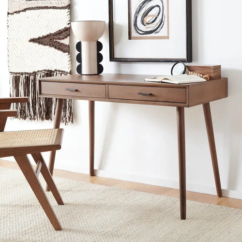 Bureau 2 tiroirs avec pieds aiguilles