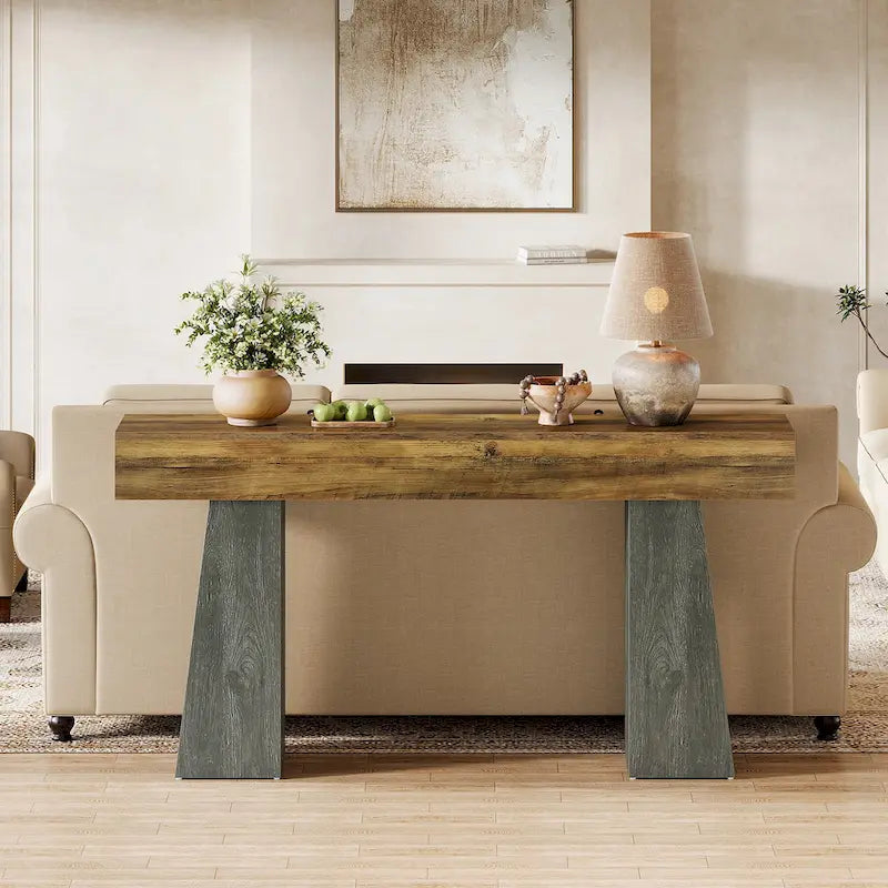 Console en bois de 63 pouces pour entrée et couloir