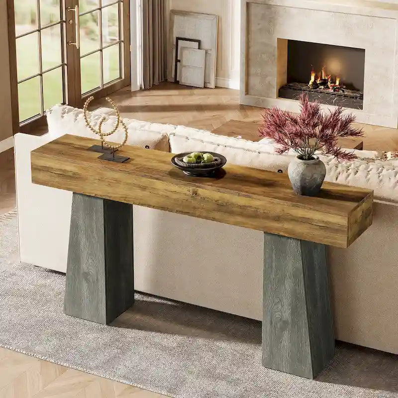 Console en bois de 63 pouces pour entrée et couloir