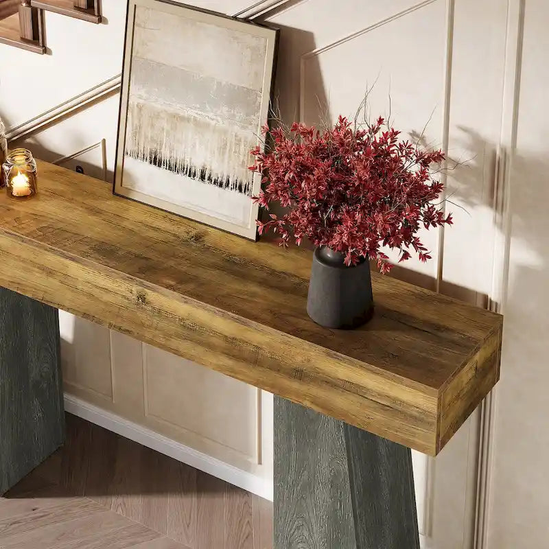 Console en bois de 63 pouces pour entrée et couloir