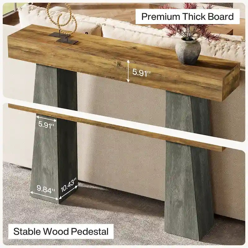 Console en bois de 63 pouces pour entrée et couloir