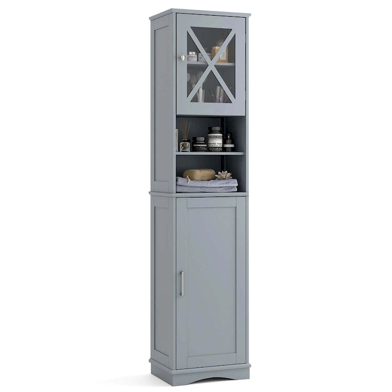Meuble de rangement de salle de bain autoportant de 170 cm de haut
