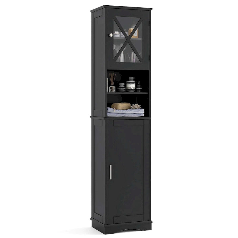 Meuble de rangement de salle de bain autoportant de 170 cm de haut