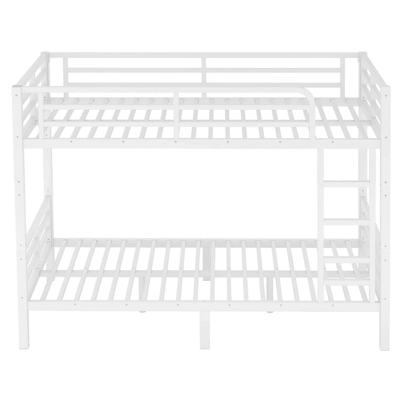 Lit superposé double XL en métal pour adolescents et adultes – Gain de place, réduction du bruit, pas besoin de sommier tapissier, blanc
