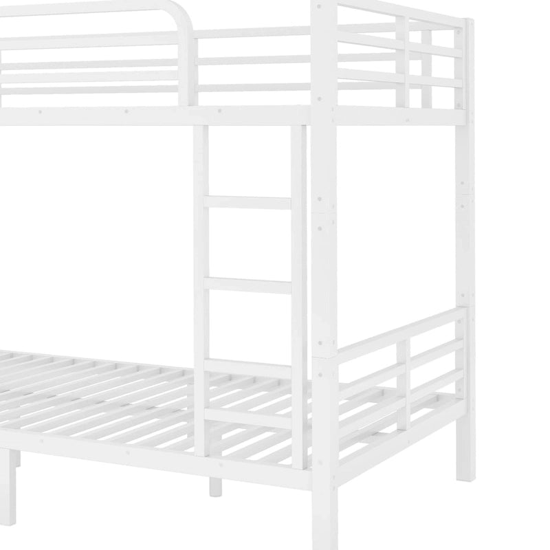 Lit superposé double XL en métal pour adolescents et adultes – Gain de place, réduction du bruit, pas besoin de sommier tapissier, blanc