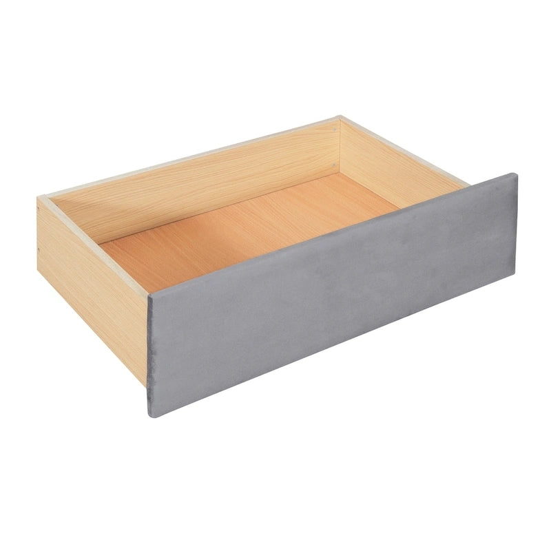 Lit de repos double en velours nuage avec lit gigogne et tiroirs