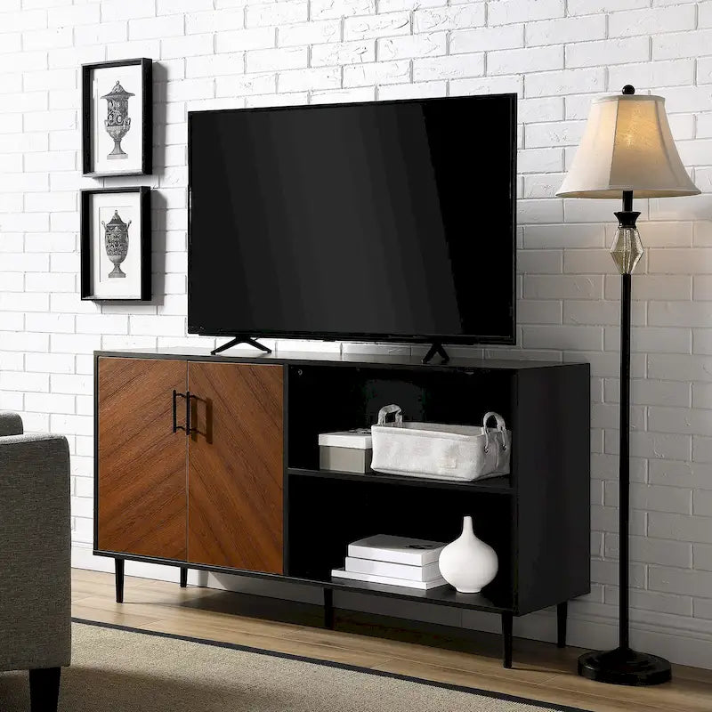 Meuble TV 147 cm avec placage bois assorti