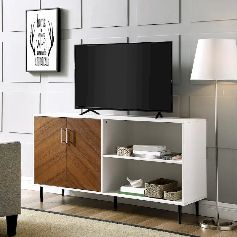 Meuble TV 147 cm avec placage bois assorti