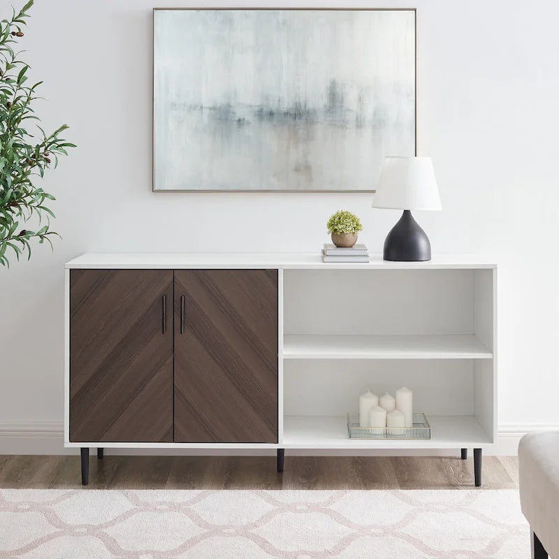Meuble TV 147 cm avec placage bois assorti