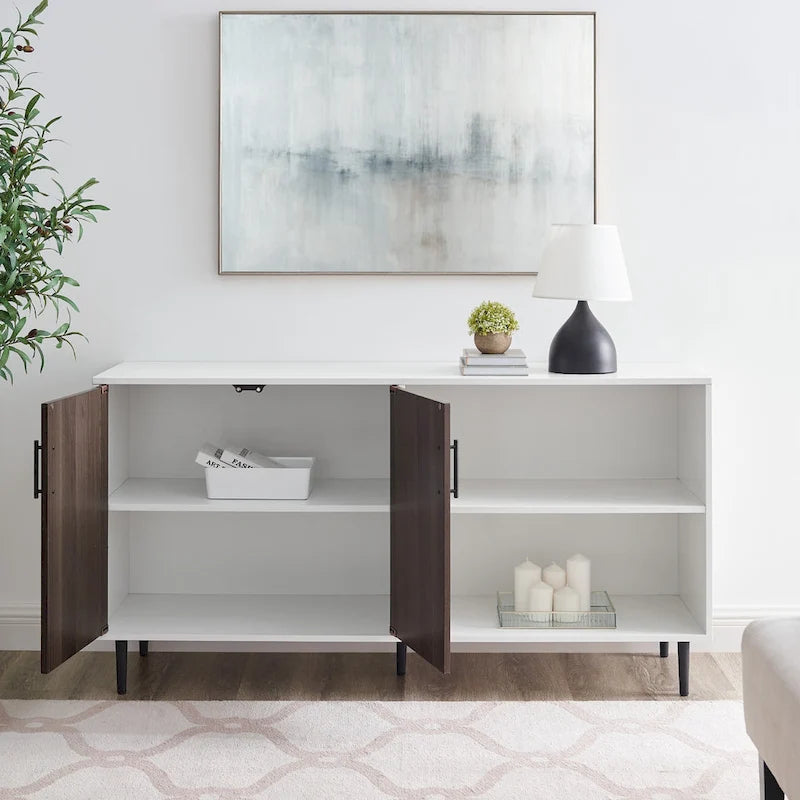 Meuble TV 147 cm avec placage bois assorti