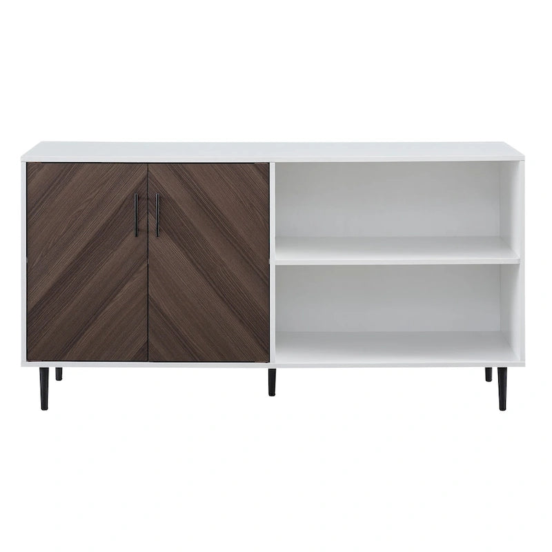 Meuble TV 147 cm avec placage bois assorti