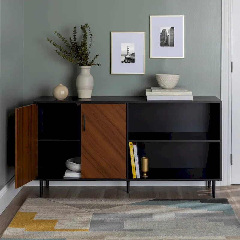 Meuble TV 147 cm avec placage bois assorti