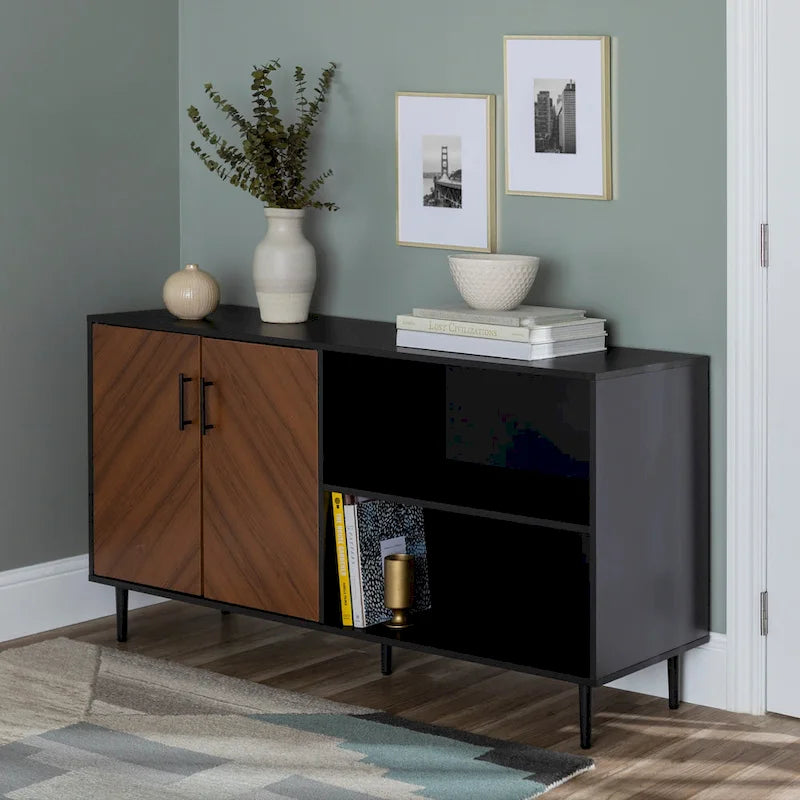 Meuble TV 147 cm avec placage bois assorti