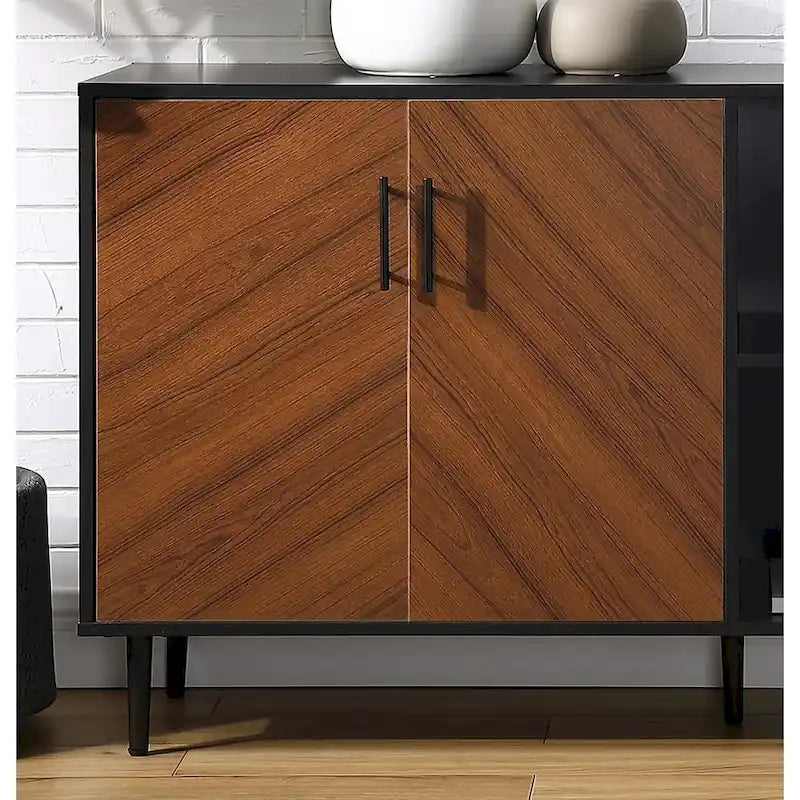 Meuble TV 147 cm avec placage bois assorti