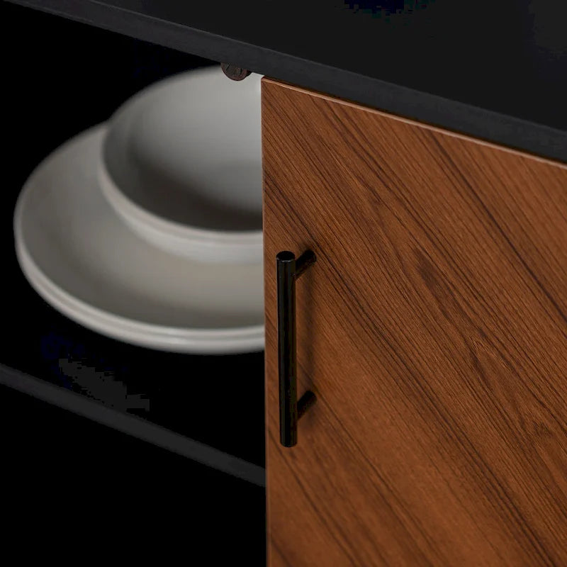 Meuble TV 147 cm avec placage bois assorti