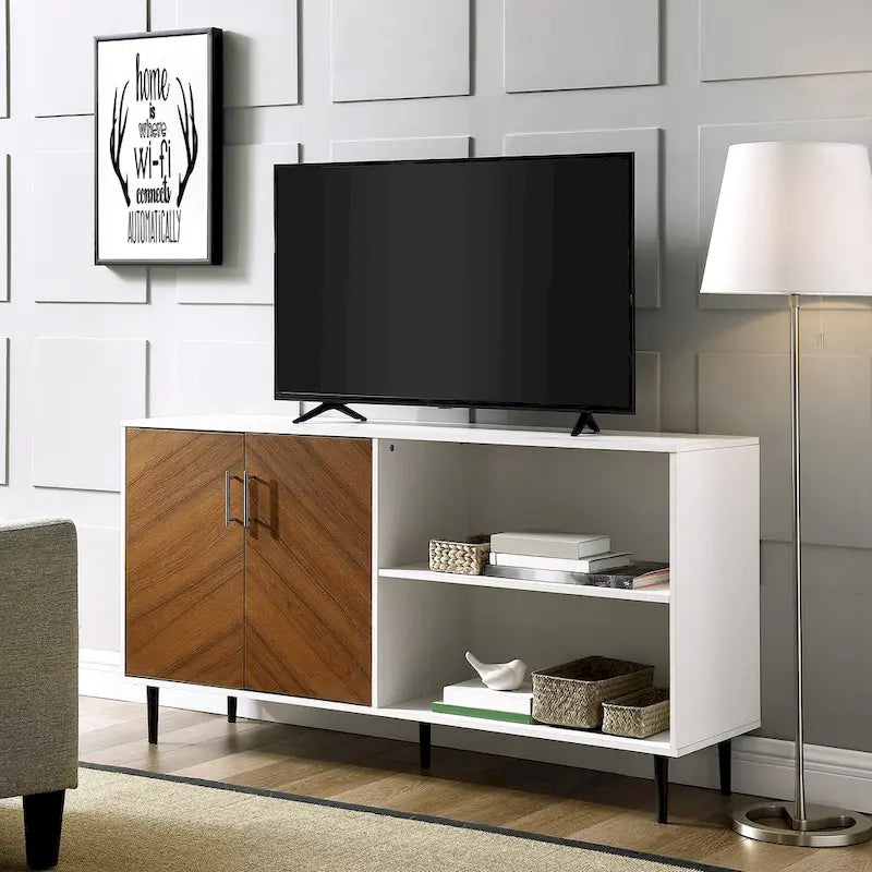 Meuble TV 147 cm avec placage bois assorti