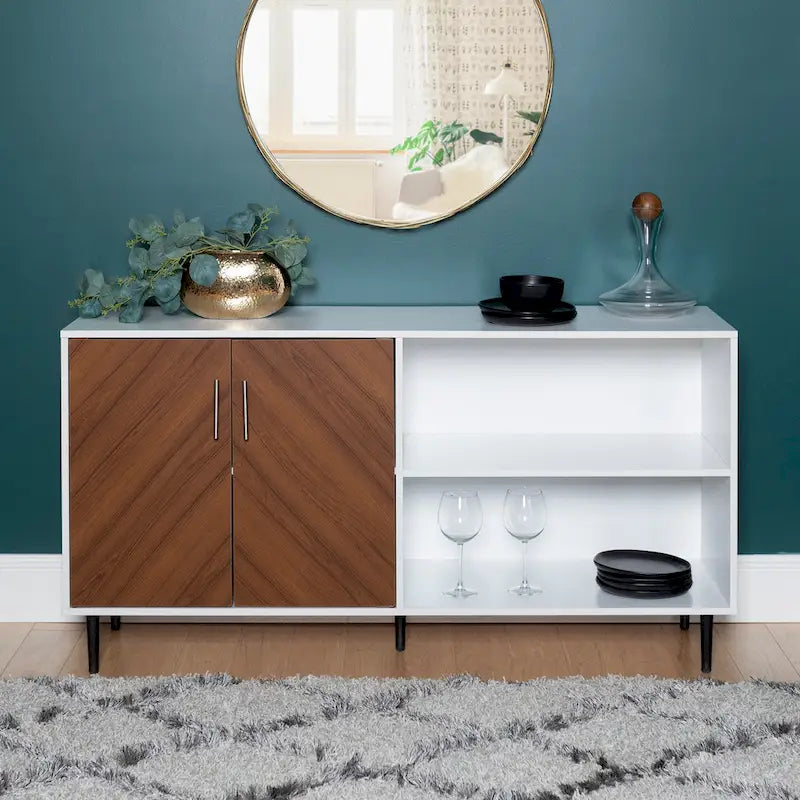 Meuble TV 147 cm avec placage bois assorti