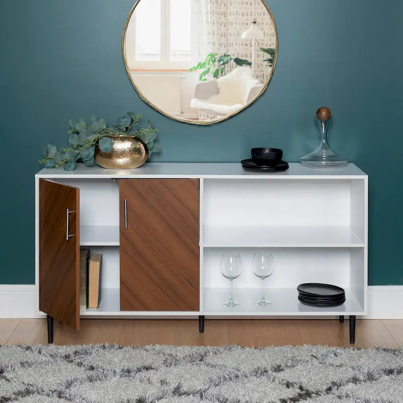 Meuble TV 147 cm avec placage bois assorti