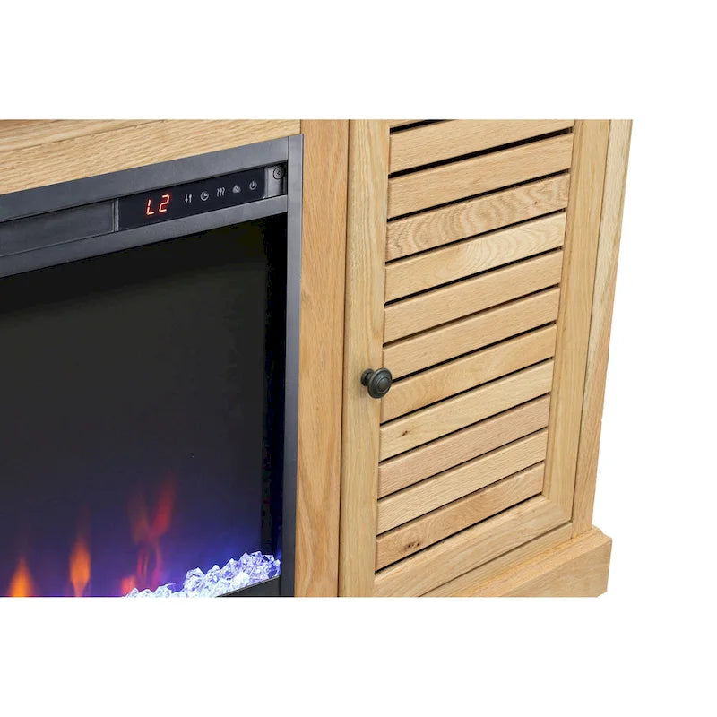 Console TV avec cheminée électrique de 68 pouces pour téléviseurs jusqu'à 80 pouces