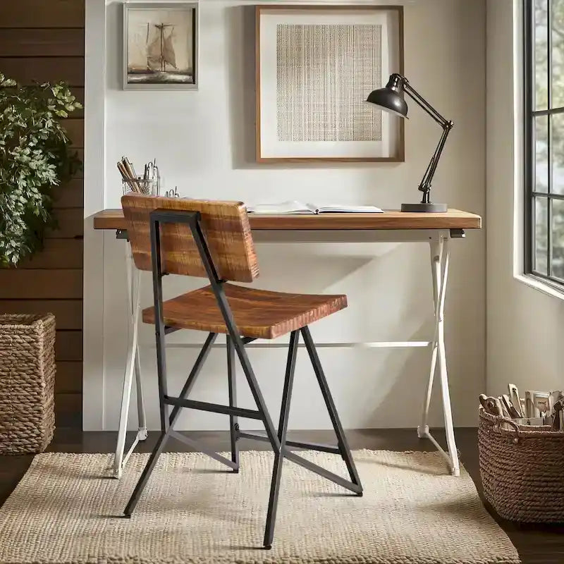 Tabouret de comptoir en bois recyclé