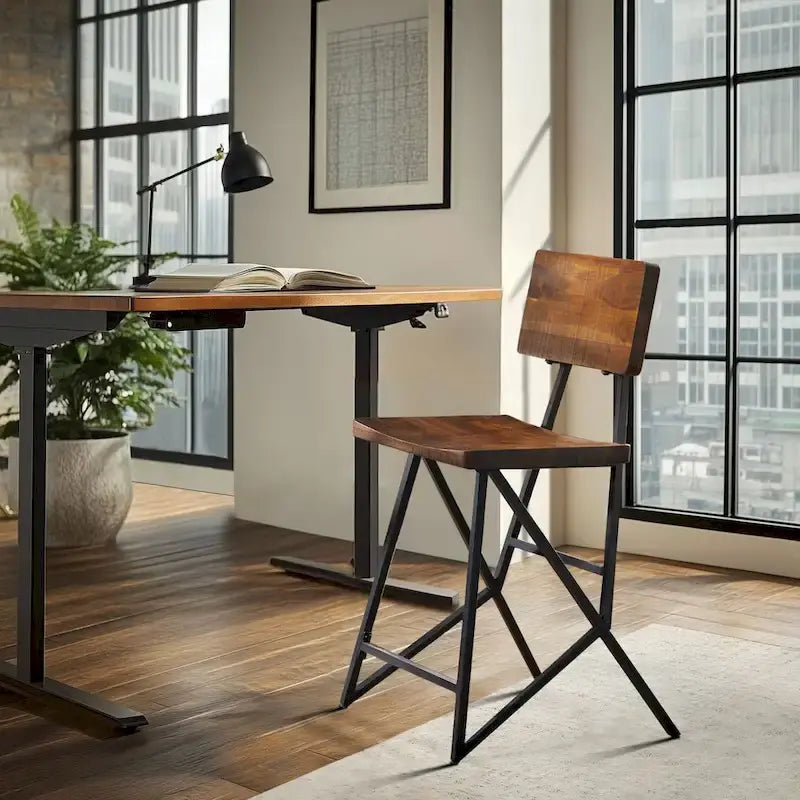 Tabouret de comptoir en bois recyclé