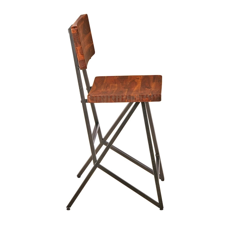 Tabouret de comptoir en bois recyclé