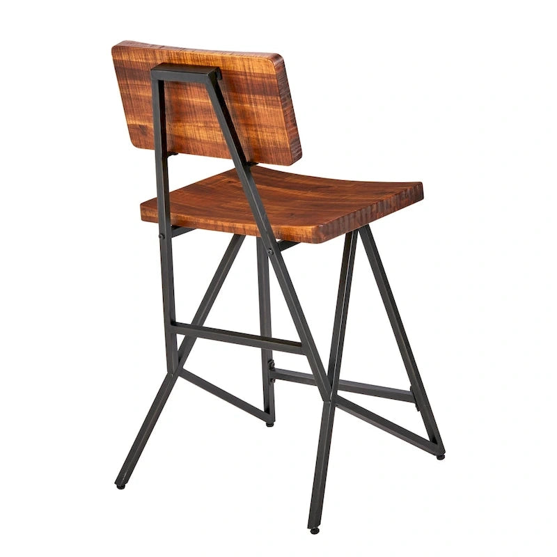 Tabouret de comptoir en bois recyclé