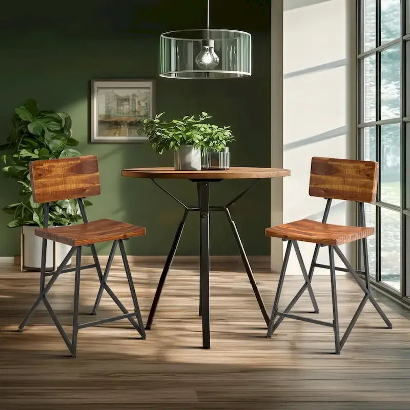 Tabouret de comptoir en bois recyclé