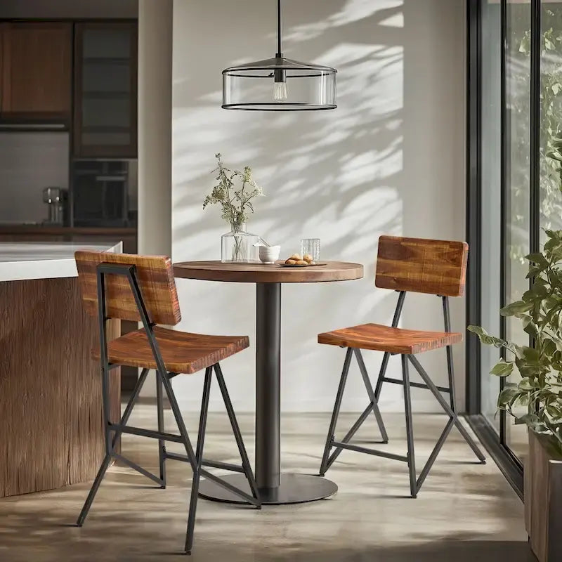 Tabouret de comptoir en bois recyclé