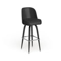 Lot de 2 tabourets de bar en métal avec siège baquet pivotant en vinyle et repose-pieds