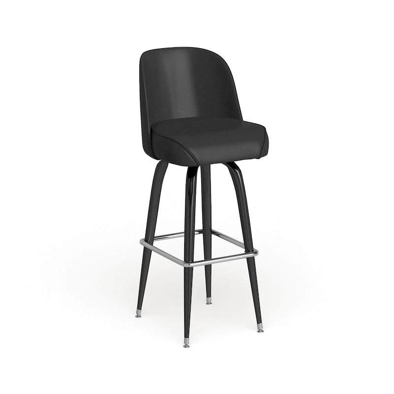 Lot de 2 tabourets de bar en métal avec siège baquet pivotant en vinyle et repose-pieds