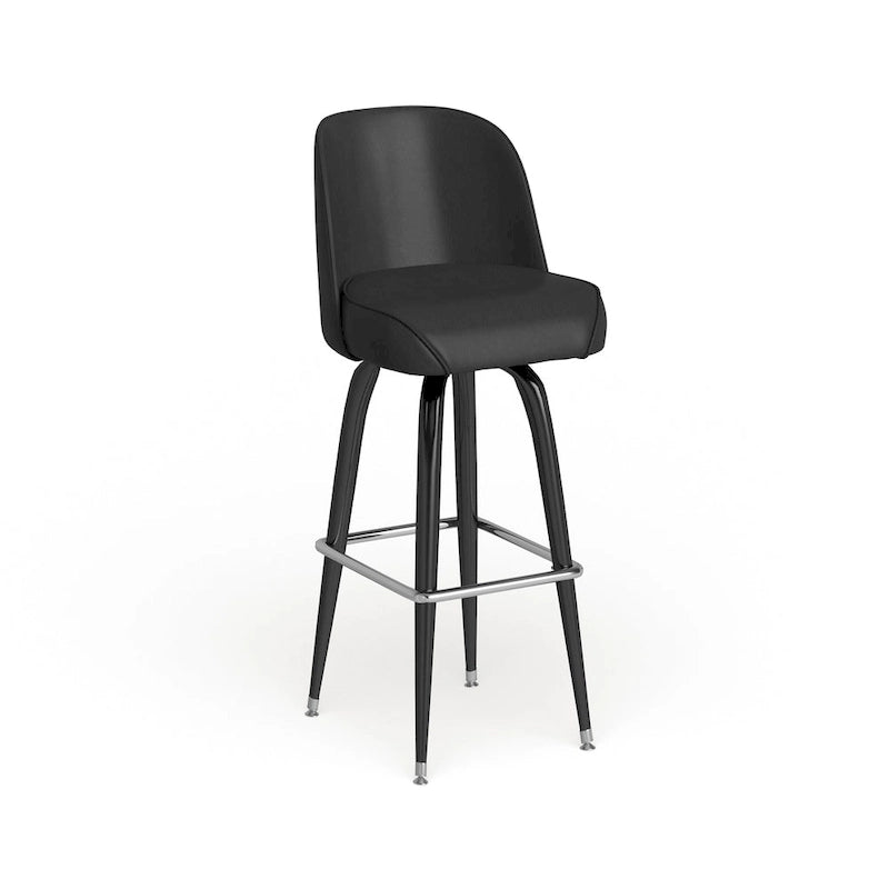 Lot de 2 tabourets de bar en métal avec siège baquet pivotant en vinyle et repose-pieds