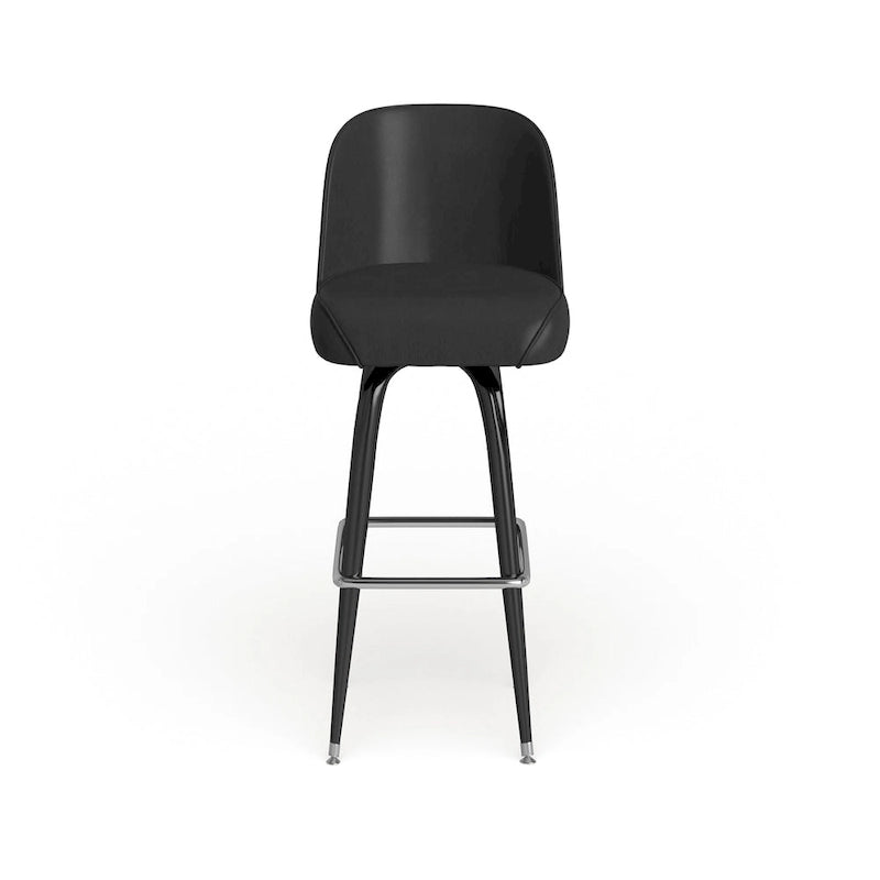 Lot de 2 tabourets de bar en métal avec siège baquet pivotant en vinyle et repose-pieds