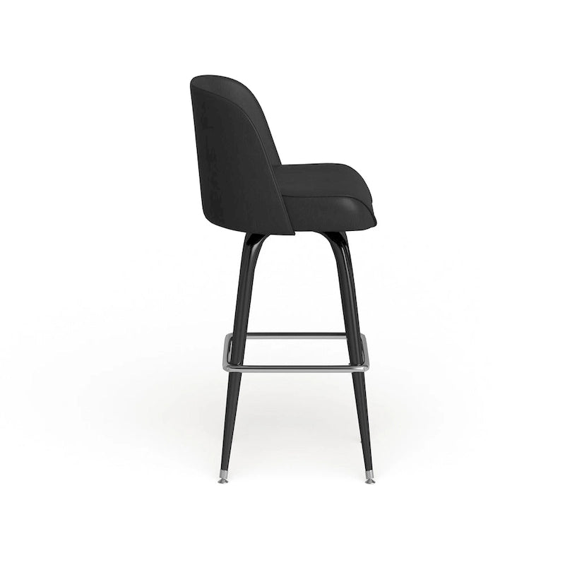 Lot de 2 tabourets de bar en métal avec siège baquet pivotant en vinyle et repose-pieds