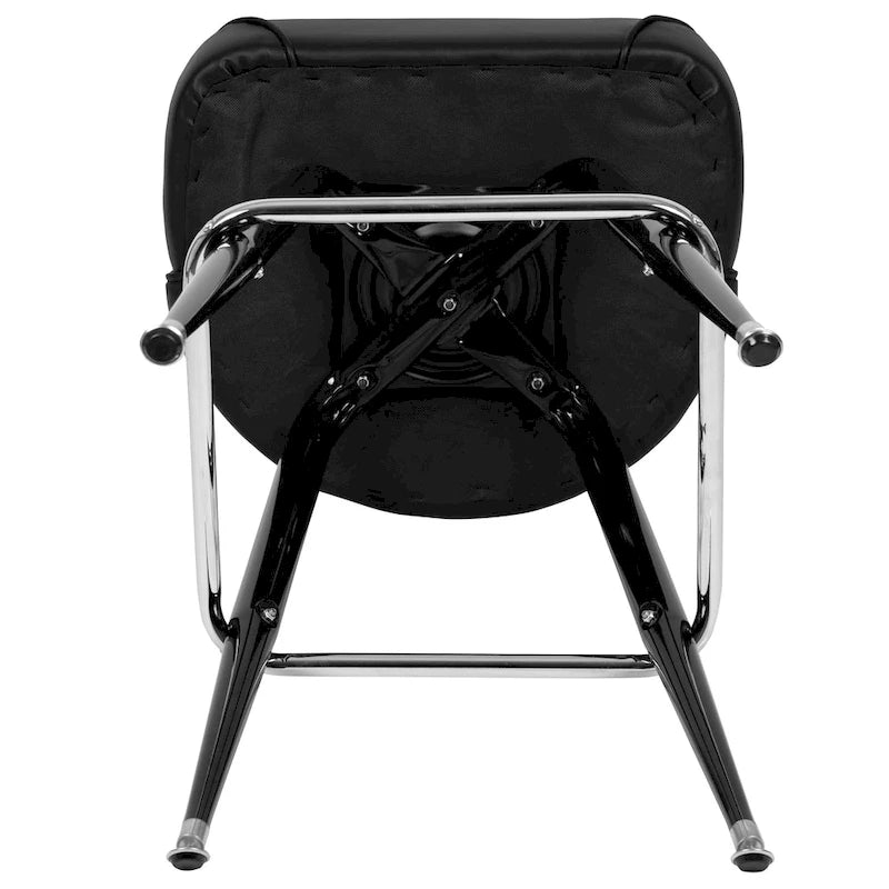 Lot de 2 tabourets de bar en métal avec siège baquet pivotant en vinyle et repose-pieds