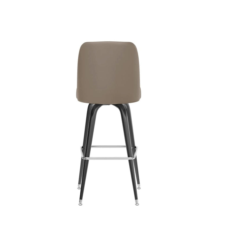 Lot de 2 tabourets de bar en métal avec siège baquet pivotant en vinyle et repose-pieds