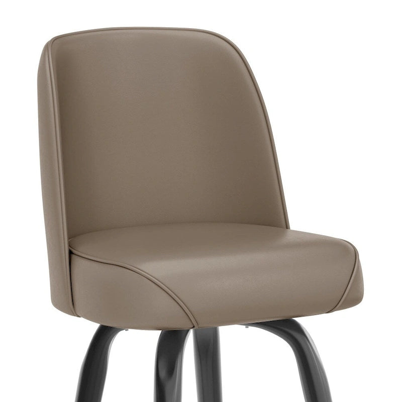 Lot de 2 tabourets de bar en métal avec siège baquet pivotant en vinyle et repose-pieds