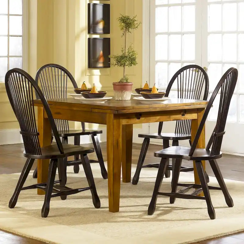 Table en Chêne Rustique Marron Moyen à Pieds Rétractables