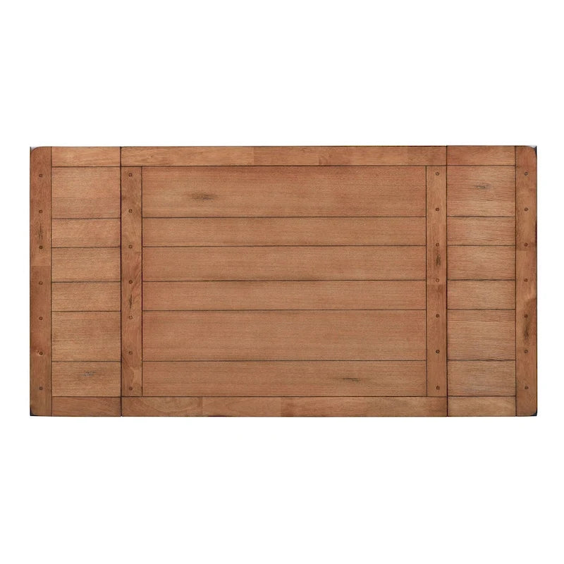 Table en Chêne Rustique Marron Moyen à Pieds Rétractables