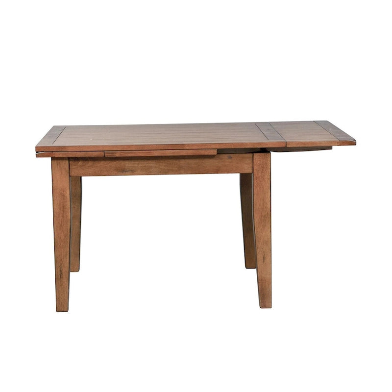 Table en Chêne Rustique Marron Moyen à Pieds Rétractables