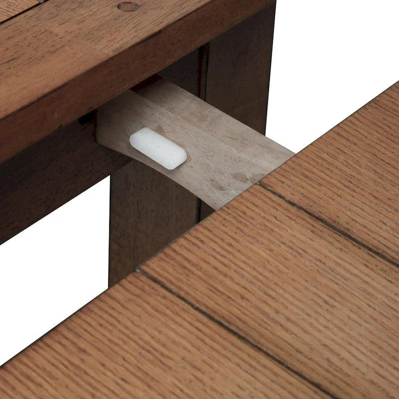 Table en Chêne Rustique Marron Moyen à Pieds Rétractables