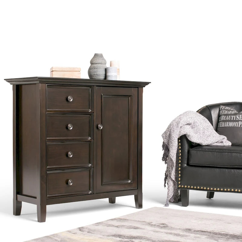 Meuble de rangement de transition en bois massif de 37 pouces de large - 37 larg. x 17 prof. x 36 haut.