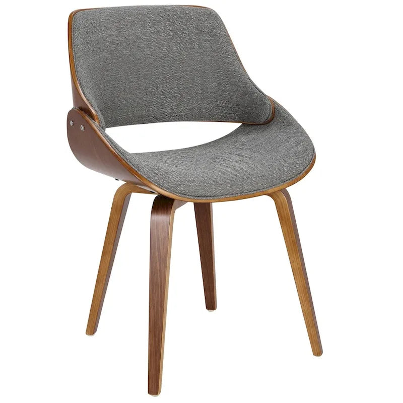 Chaise de salle à manger capitonnée d'appoint style Mid-Century Modern