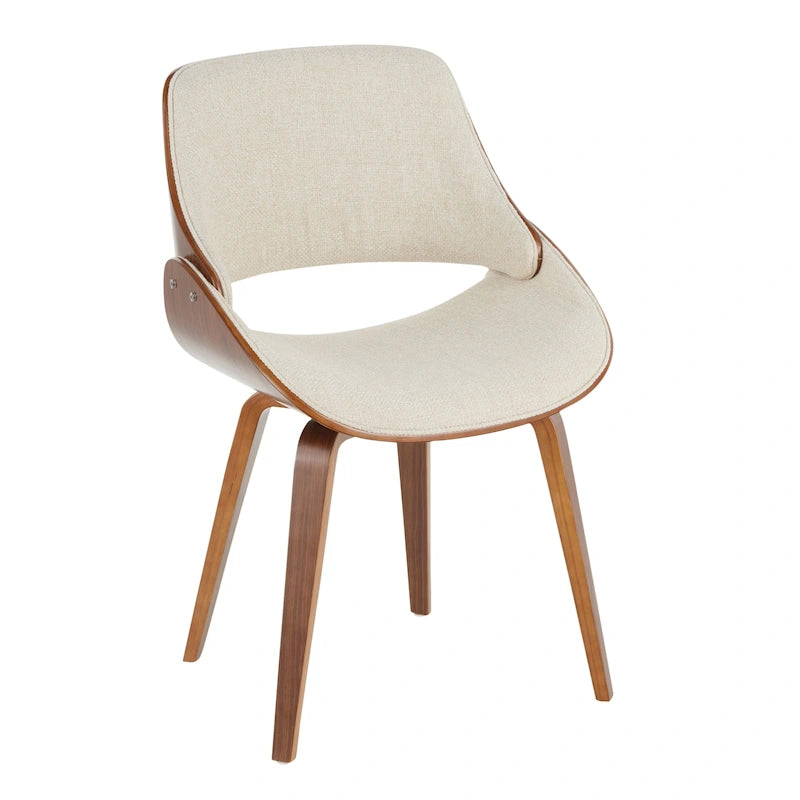 Chaise de salle à manger capitonnée d'appoint style Mid-Century Modern