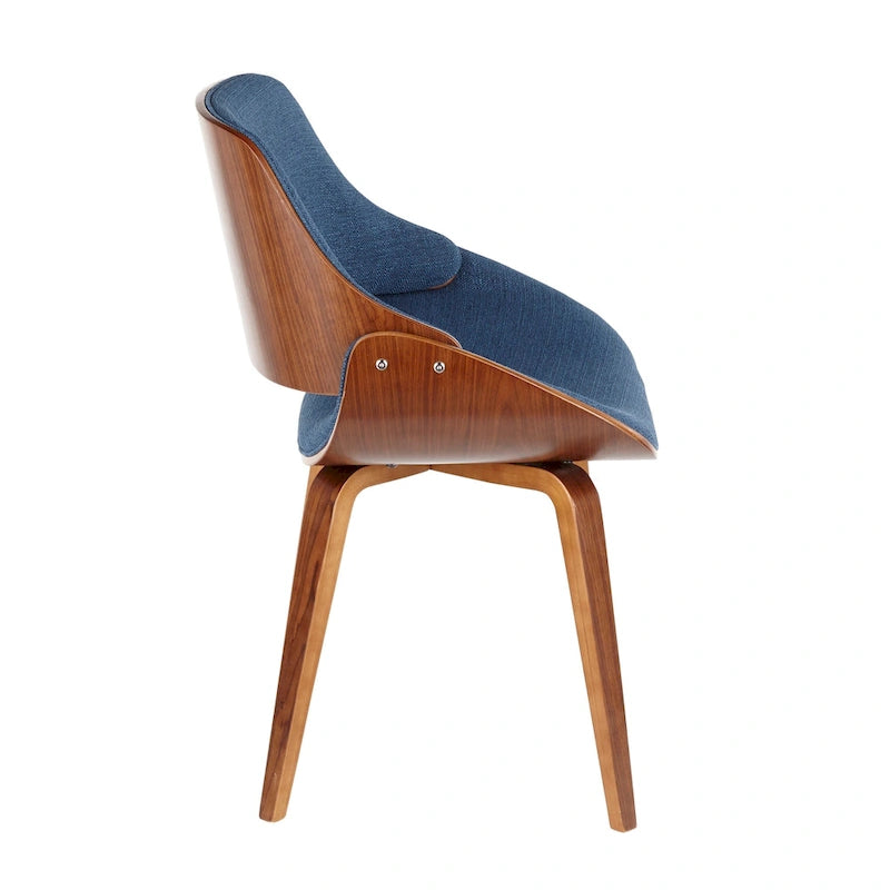 Chaise de salle à manger capitonnée d'appoint style Mid-Century Modern